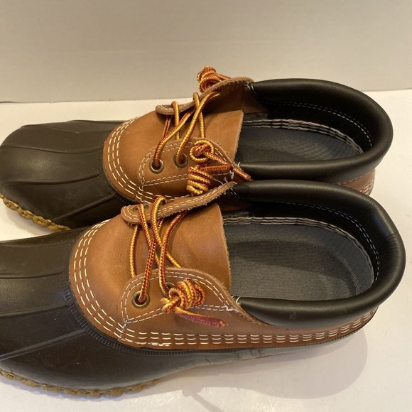 LL Bean Bean Boots Low Brown Leather Duck Boot Shoes Men’s Size 7W